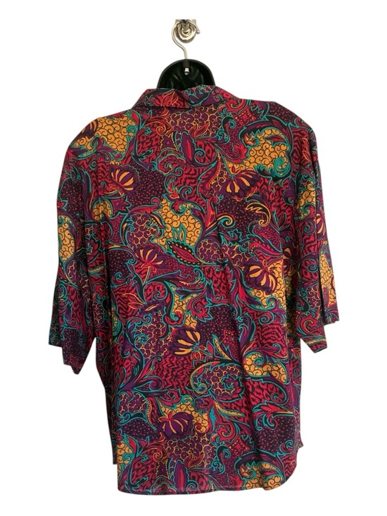 Vintage 90's Boomerang Vibrant Multicolor Paisley Button-Up Shirt Size 22W - Picture 5 of 8